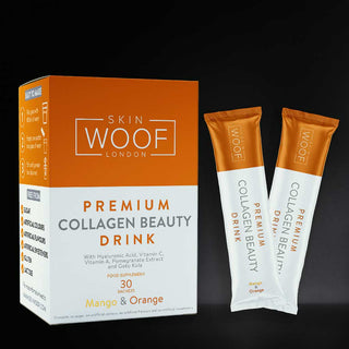 Hydrolysed Marine Collagen Peptides Powder Beauty Drink Mango & Orange Studio Shot