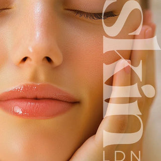 Close-up of healthy, glowing skin cupped by gentle hands - discover the Skin LDN story